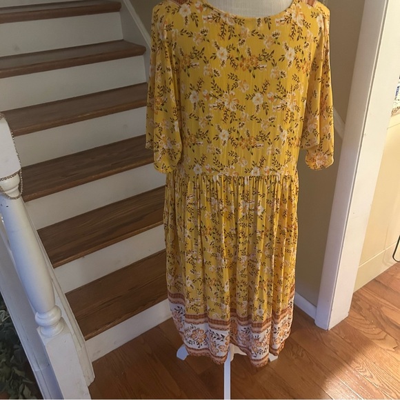 Umgee Women’s Yellow Floral Dress. Size 2XL. Pockets Hi-lo Summer Casual Beachy - Picture 6 of 12